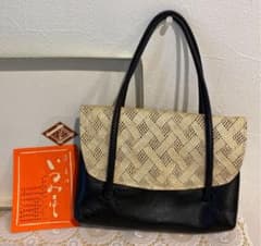 再お値下げ！和装ミニバッグ　銀座　袋物　いづみ屋　昭和レトロ　レザーバッグのサムネイル