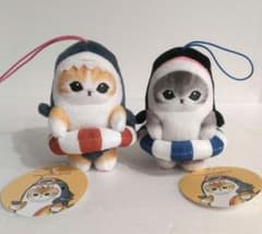 モフサンド サメにゃん シャチにゃん マスコット ぬいぐるみ 浮き輪でエンジョイ