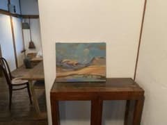《風の通り道》 油絵 風景画 F6号 32×41cm 抽象的山景 額なし無名作家のサムネイル