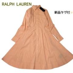 新品タグ付☆ラルフローレン シャツワンピース ポニーロゴ オレンジ A