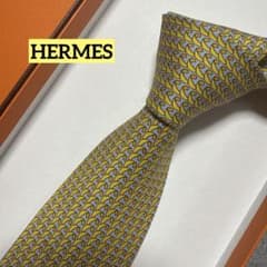エルメス ネクタイ 黄色 シルクジャガード - メルカリ
