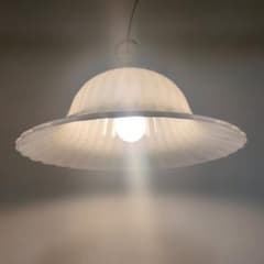 ペンダントライト 電笠 乳白色 フリルガラス アンティーク風 - メルカリ