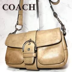 COACH SOHO shoulderbag キャメル バックル 斜めがけ - メルカリ