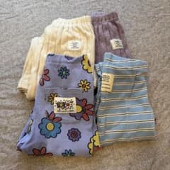 キッズ ロングパンツ 4点セット 花柄 ボーダー リブのサムネイル