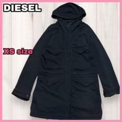 ディーゼル DIESEL フーディー ロングパーカー モッズコート ブラック