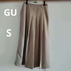 GUベージュ プリーツロングスカートS