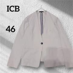未使用品　ICB　【洗える】コットンコンプレッシャー ノーカラージャケット M 未使用級☆ICB 洗える コットンコンプレッシャー ノーカラージャケット
