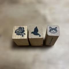 スタンプ　バラ　鳥　ねこ