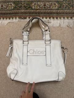 Chloéクロエ Patsy パッツィ レザー スタッズ トートバッグ ホワイト 
