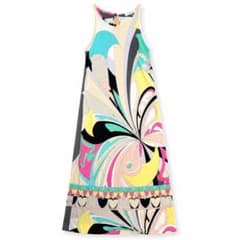 EMILIO PUCCI プッチ柄 ノースリーブロングワンピース イタリア製 M