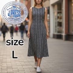 ✨希少✨ J.PRESS ノースリーブ サテン ストライプ ワンピース L 