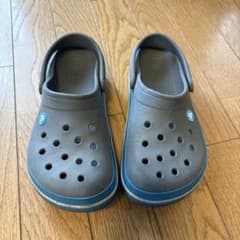 【23cm】crocs クロックス クロックバンド グレー×ブルーのサムネイル