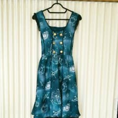 天体柄ワンピース グリーンのサムネイル