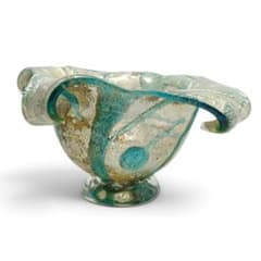 ムラーノガラス 花器 フラワーベース ヴェネチアンガラス 金彩