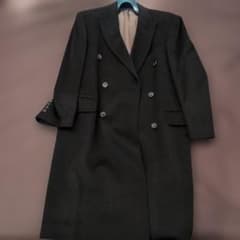 PURE CASHMERE ダブルチェスターコート ブラックのサムネイル