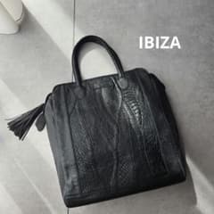 IBIZA イビザ パイソン切替 ハンドバッグ 本革 日本製 黒 - メルカリ