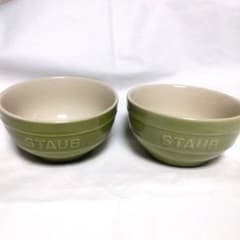 【新品2個セット】ストウブ ボウル マカロン グリーン セラミック 食器のサムネイル