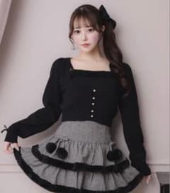 pium ファー付きティアードミニスカート ブラックチェック - メルカリ