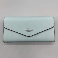 COACH CU158 ライトブルー レザー ロングウォレット - メルカリ