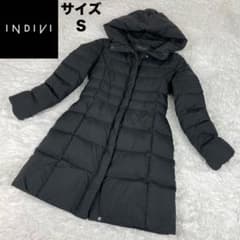 極美品✨INDIVI ソフトタフタ　フーデッドダウンコート 　ベージュ　36 極美品✨インディヴィ✨ タフタフーデットダウンコートロング✨36✨S