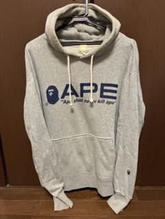 A BATHING APE 初期ロゴプリント プルオーバーパーカー グレー L