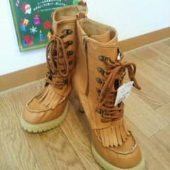 新品！フリンジ編み上げブーツ！のサムネイル