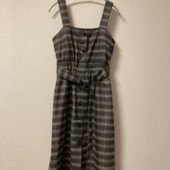 One Way ベルト付きジャンパースカート　グレンチェック　グレー系
