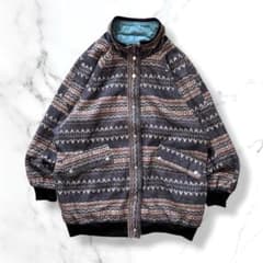 Current Seenリバーシブル 総柄フリースジャケット ベラルーシ製90s