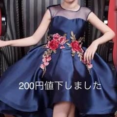 【値下げ】子供服 ドレス ワンピース ネイビー 刺繍のサムネイル