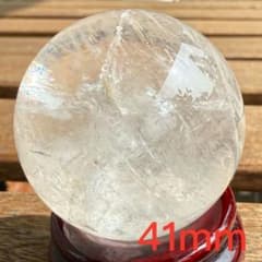 ヒマラヤ産水晶 スフィア 台座付き 虹入り 丸玉 41mm 96.8g 自然石①