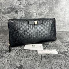 GUCCI マイクロGGシマ リボン ラウンドファスナー長財布 - メルカリ