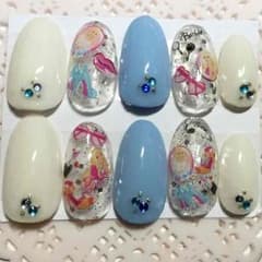 キャラクター♡バービーネイル♡爽やかカラーのサムネイル