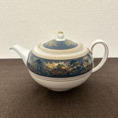 ☆【ウエッジウッド】コロンビア　エメラルドブルーソースポット☆ ウェッジウッド コロンビア ブルー&ゴールド ティーポット L