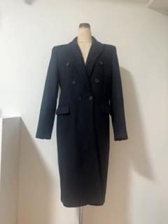 ZARA ネイビー ダブルブレスト ロングコートのサムネイル