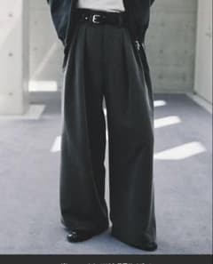 SLIGHT FLARE DOUBLE CLOTH BAGGY SLACKSのサムネイル