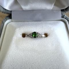 Pt900 グリーンストーン0.27ct ダイヤ0.11ct リング Pt900 グリーンストーン0.27ct ダイヤ0.11ct リング - メルカリ