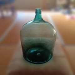 ヴィンテージ デミジョンボトル　大 　緑 フラワーベース 花瓶　即発送のサムネイル
