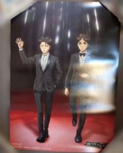 進撃の巨人 リヴァイ•エレン ポスター 非売品 描き下ろし【平成レトロ 