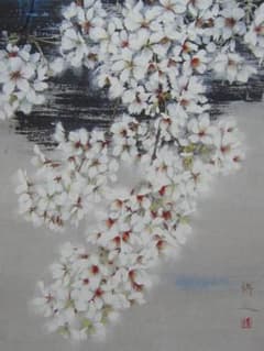 青山博之、【櫻花】、希少画集より、状態良好、新品高級額装付、送料