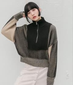 KBF ニット　ジッパー　ハーフZIPニットのサムネイル