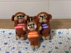 さるのあみぐるみ ハンドメイド 見ザル聞かザル言わザルの3体セットのサムネイル