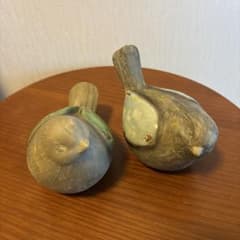 陶器製 鳥の形 置物 2点セット - メルカリ