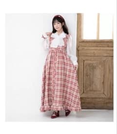 皆方由衣みなゆい しまむらコラボワンピース 赤チェックのサムネイル