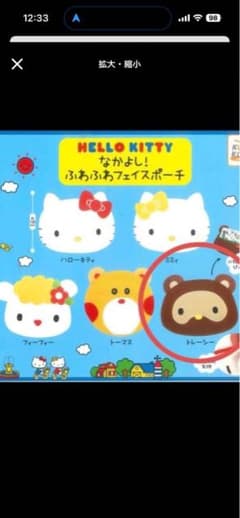 ハローキティ なかよしふわふわフェイスポーチ トレーシーのサムネイル
