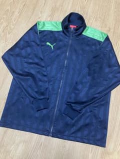 PUMA ジャージ 上 ネイビー/グリーン S~M - メルカリ