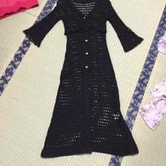 新品未使用 dazzlin 黒 ニットワンピ カーディガンのサムネイル