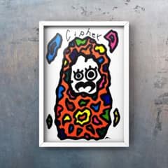 サイファーを産み出すダルマ』絵画 原画 絵 動物画 ポップアート