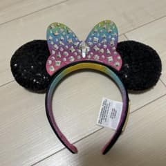 ディズニー カチューシャ ミニー レインボー スパンコール　アナハイム　70周年のサムネイル