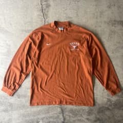 00s NIKE テキサス州大学 カレッジロングTシャツ オレンジ モック 