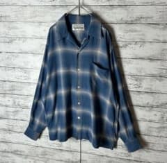 3751M【専用】ワコマリア☆オンブレチェック柄 長袖シャツ ブルー
